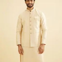 Men Self-design Nehru jacket-20