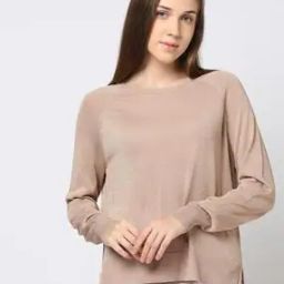 Women Knitted Relaxed Fit Round-Neck Sweater-image-55