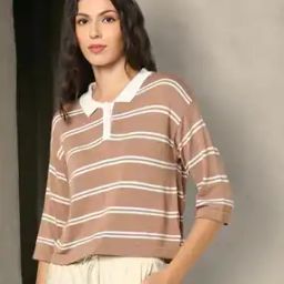 Women Striped Flat-Knit Pullover-52