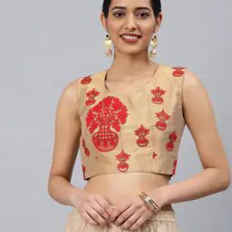 Floral Embroidered Round-Neck Blouse-22