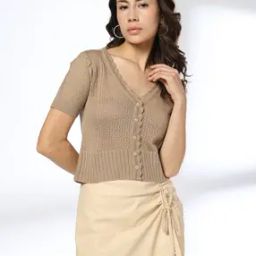 Women Pointelle-Knit V-Neck Cardigan-image-50