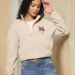 Women Regular Fit Sweatshirt with Embroidery-image-9