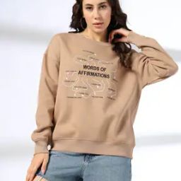 Women Typographic Print Regular Fit Sweatshirt-picture-28