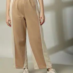 Women Panelled Relaxed Fit Track Pants-image-12