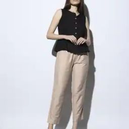 Women Tapered Fit Pants with Insert Pockets-45