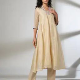 Women A-Line Kurta with Embroidered Neckline-image-18
