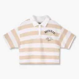Girls Striped Relaxed Fit Cotton Polo T-Shirt-image-21
