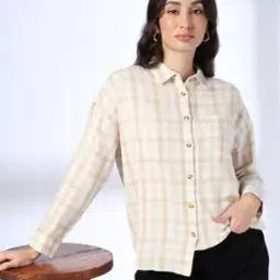 Women Checked Relaxed Fit Shirt with Patch Pocket-image-47