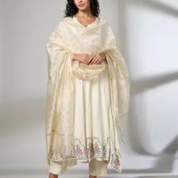 Women Foil Print Dupatta with Tassels-image-2