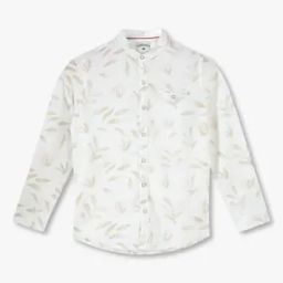 Boys Leaf Print Slim Fit Shirt-picture-51