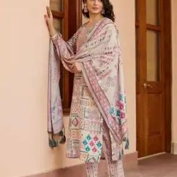 Women Patola Print Straight Kurta Set with Dupatta-46