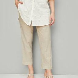 Straight Fit Flat-Front Pants-image-75