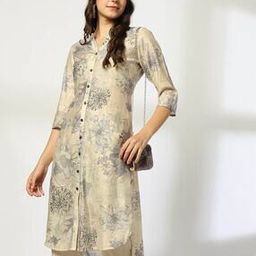 Women Floral Print High-Low Hem Straight Kurta-picture-27