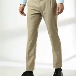 Men Slim Fit Flat-Front Trousers-image-21