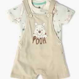 Boys Winnie The Pooh Print Dungaree & T-Shirt Set-image-85
