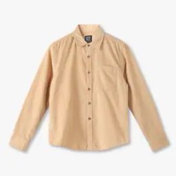 Boys Slim Fit Corduroy Shirt with Patch Pocket-image-58