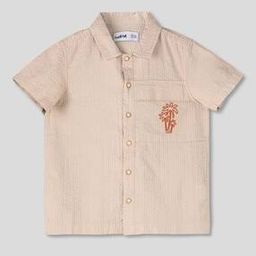 Crinkled Cotton Shirt with Patch Pocket-image-33