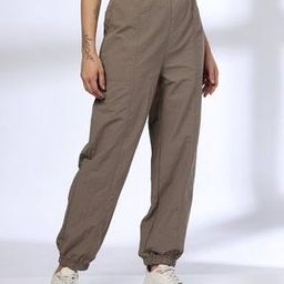 Women Cuffed Track Pants with Elasticated Waist-image-90