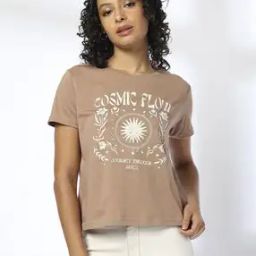 Women Graphic Print Regular Fit Crew-Neck T-Shirt-image-79