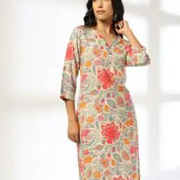 Women Floral Print Straight Kurta-image-66