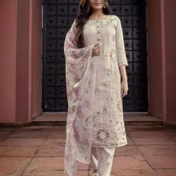 Women Embroidered Straight Kurta & Pants with Dupatta Set-image-9