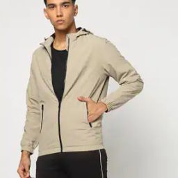Men Regular Fit Hooded Jacket with Zipper Pockets-image-40