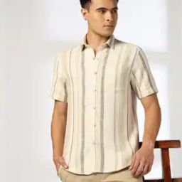 Men Striped Slim Fit Cotton Shirt-image-63