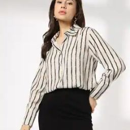 Women Striped Relaxed Fit Shirt-image-19