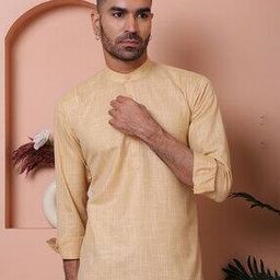 Regular Fit Short Kurta with Band Collar-image-42