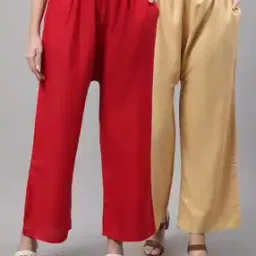 jinfo Pack of 2 Women Palazzos with Drawstrings & Insert Pockets-picture-44