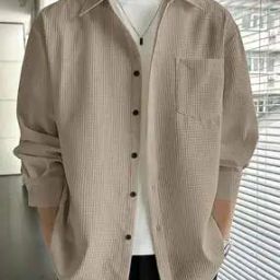 Spread-Collar Shirt with Patch Pocket-image-86