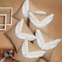Set of 5 Cushion Covers with Lace Detail 16" x 16"-picture-13