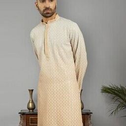 Chikankari Embroidered Regular Fit Long Kurta-picture-42