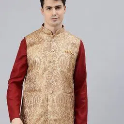 manthan Men Regular Fit Nehru Jacket-picture-6