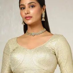 Women Embellished Back Open Blouse-13