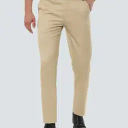 Slim Fit Flat-Front Trousers-image-46