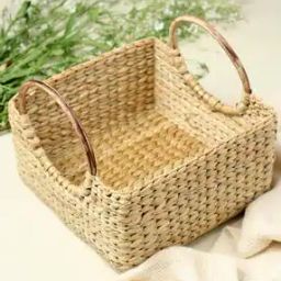 Seagrass Fruit Hamper Basket with Cane Handle-38