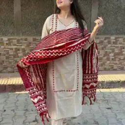 Women Embroidery Straight Kurta Set-image-65