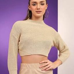 kotty Women Crop Round Neck Pullover-picture-31
