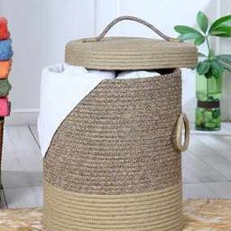 Colourblock Multipurpose Laundry Basket with Lid-21