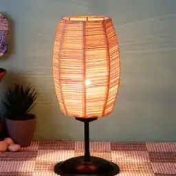 Cylindrical Bamboo Shade Table Lamp-14