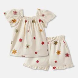 Girls Micro Print Shorts with Top-image-11