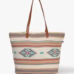 Geometric Print Tote Bag-image-11