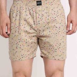 Geometric Print Boxers with Elasticated Waistband-image-81
