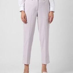 Women Checked Slim Fit Flat-Front Trousers-image-98