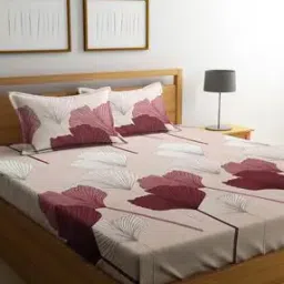 300 TC Floral Print King Size Bedsheet with Pillow Covers-image-64