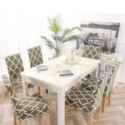 Geometric Print Elastic Chair Cover-44