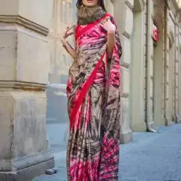 Women Printed Satin Saree-image-87