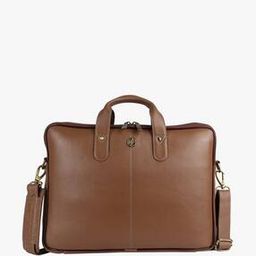 Panelled Leather 15.6" Laptop Messenger Bag-image-25