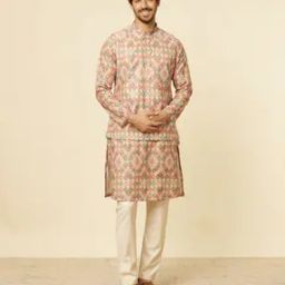 Men Printed Regular Fit Nehru jacket-image-50